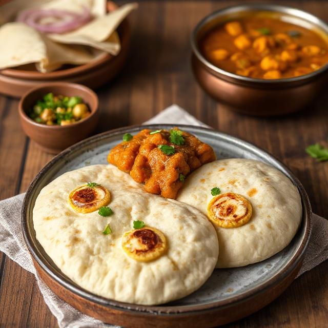 Amritsari Chole with Paneer Stuffed Bhaturas