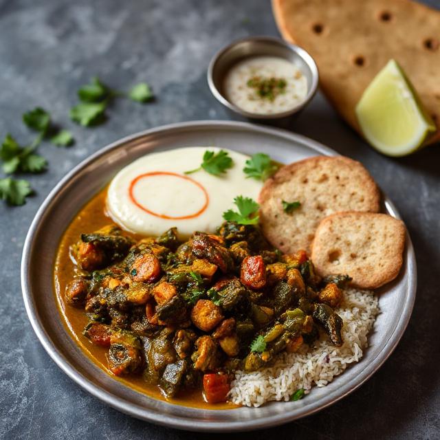Dahi Bhindi Thali